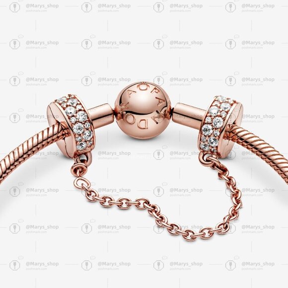 Pandora Clear Pavé Safety Chain Clip Charm - Picture 3 of 4